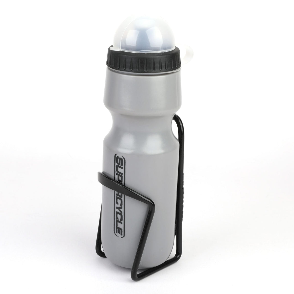 Wide Mouth Self-Sealing Bike Water Bottle withCage/Holder, BPA Free, Silver, 21-oz L7V9 - product image 2