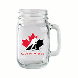 Team Canada/Hockey Canada Glass Mason Mug, Reusable Drinking Jar with Handle, Clear, 14-oz S7I5 - product image 1
