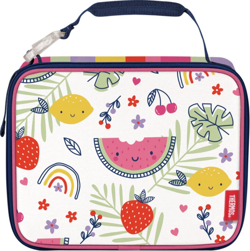 Kids Standard Insulated Soft Reusable Lunch Bag, Rainbow Fruit B7I4
