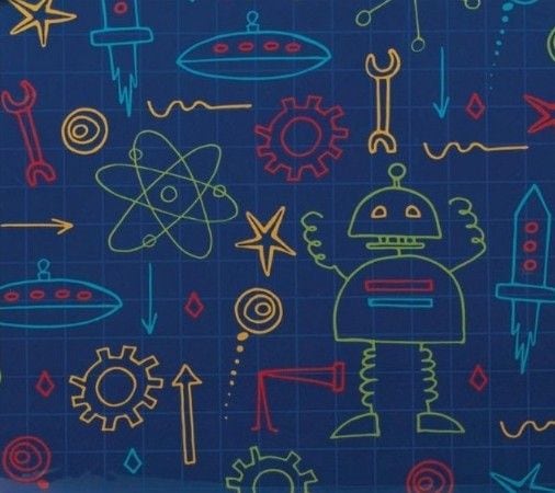 Kids Standard Insulated Soft Reusable Lunch Bag, Robot Doodles U4S4