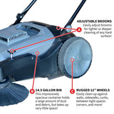 Commercial Push Sweeper & Hard Floor Cleaner, 38-in H4H9 - product image 6