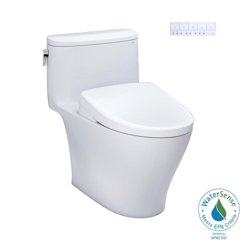 WASHLET+ Nexus One-Piece Elongated 1.28 GPF Toilet with S7 Contemporary Bidet Seat, Cotton White E0V6
