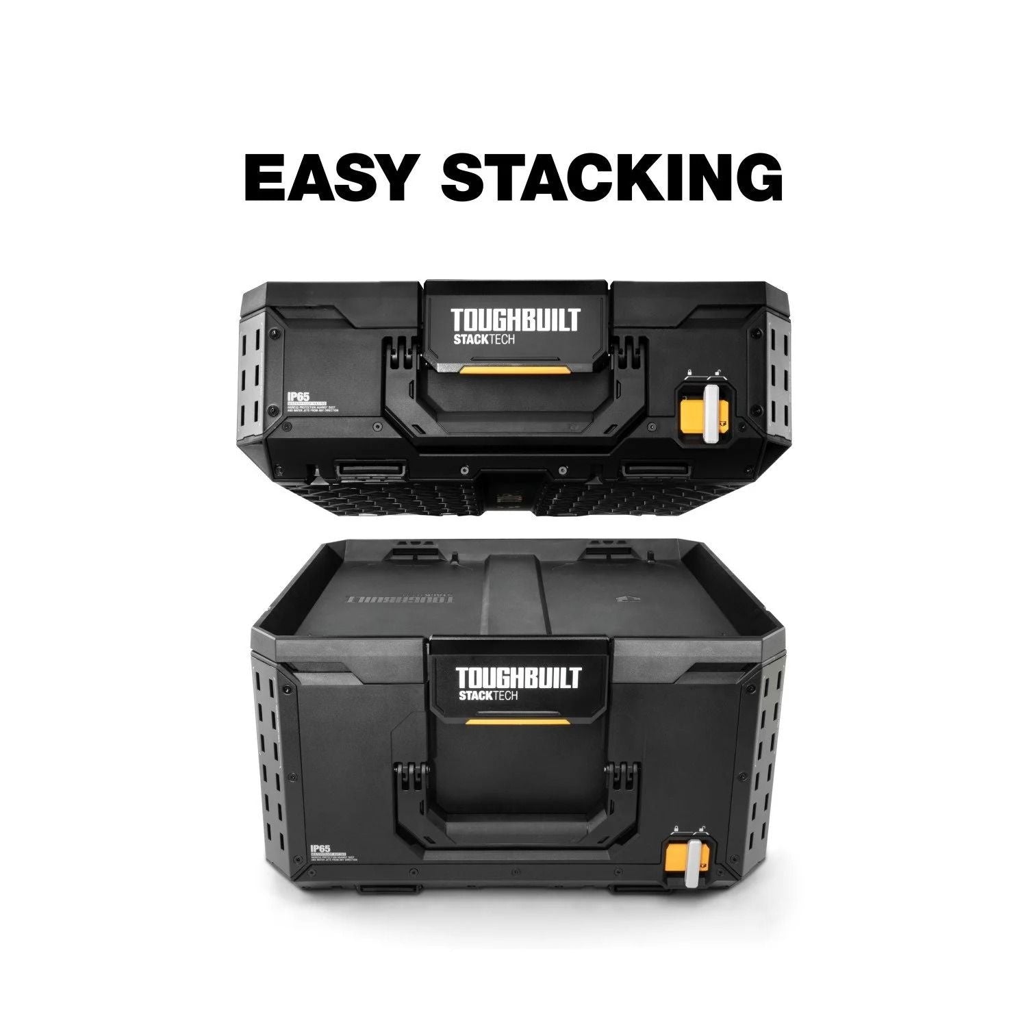 StackTech Half Portable Modular Plastic/Metal Tool Box with Inner Tray and 5 Dividers, IP65-Rated, Black H3M3 - product image 3