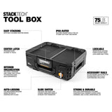 StackTech Top Portable Modular Plastic/Metal Tool Box with 4 Dividers and 4 Bins, IP65-Rated, Black B2P8 - product image 2