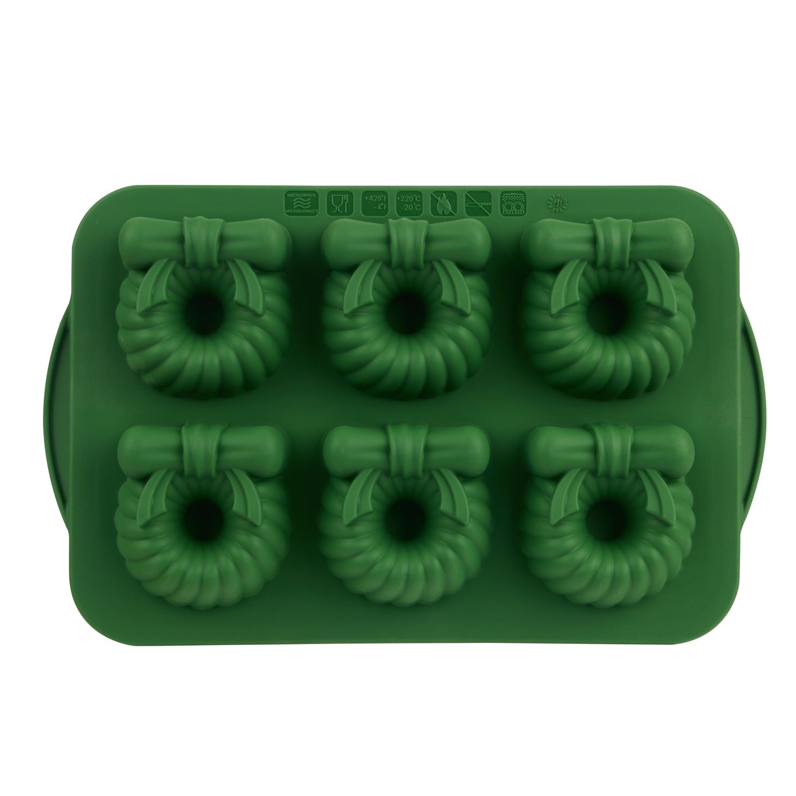 Green Steel/Silicone Wreath Cake Pan, 6-pk M5N0 - product image 1