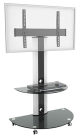LCD84113BLK Superior TV Cart with Glossy Glass Base and Shelf, 32-in to 55-in T3B2 - product image 2