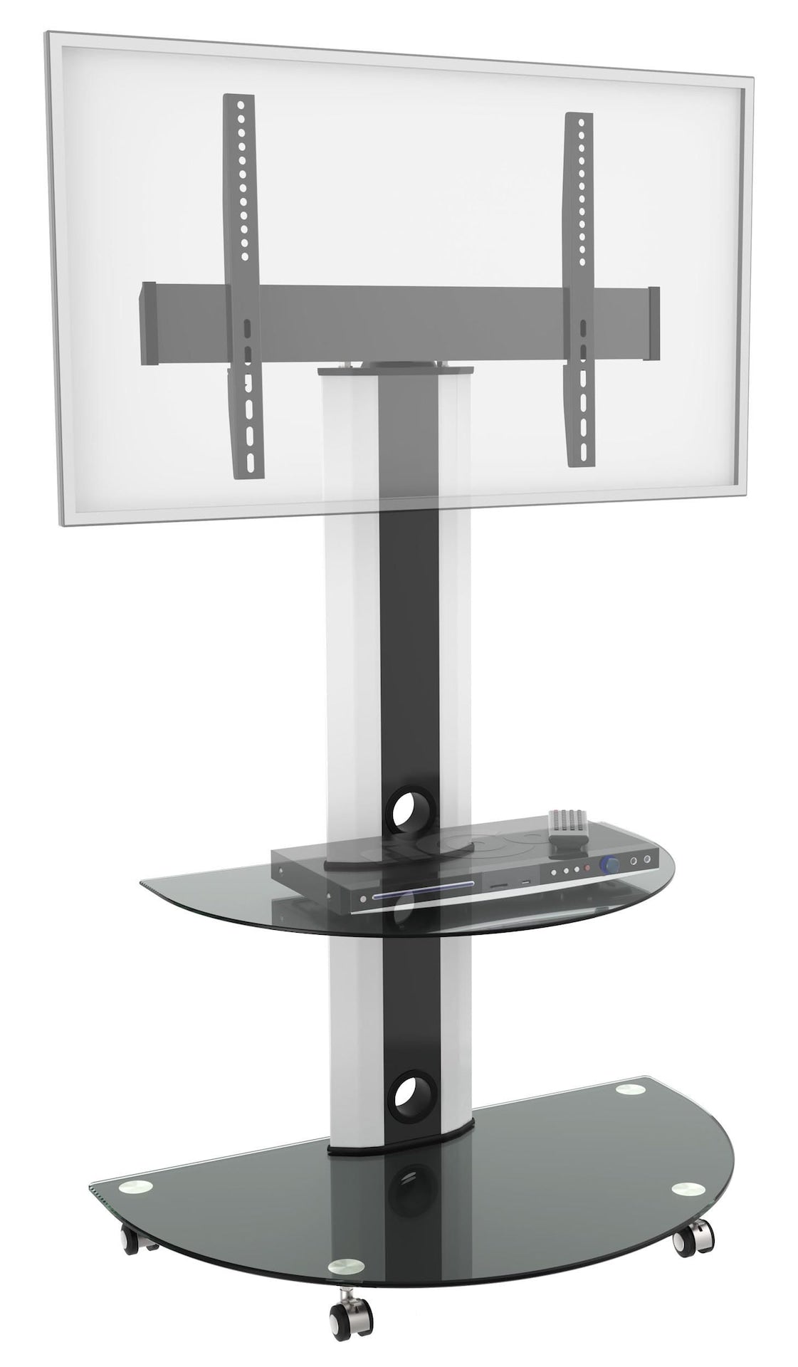 LCD84113BLK Superior TV Cart with Glossy Glass Base and Shelf, 32-in to 55-in T3B2 - product image 2
