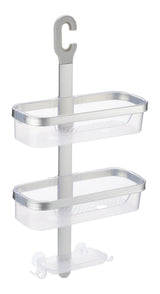 Type A 2-Tier Aluminum Shower Caddy with Soap Dish, Silver W9D3 - product image 1