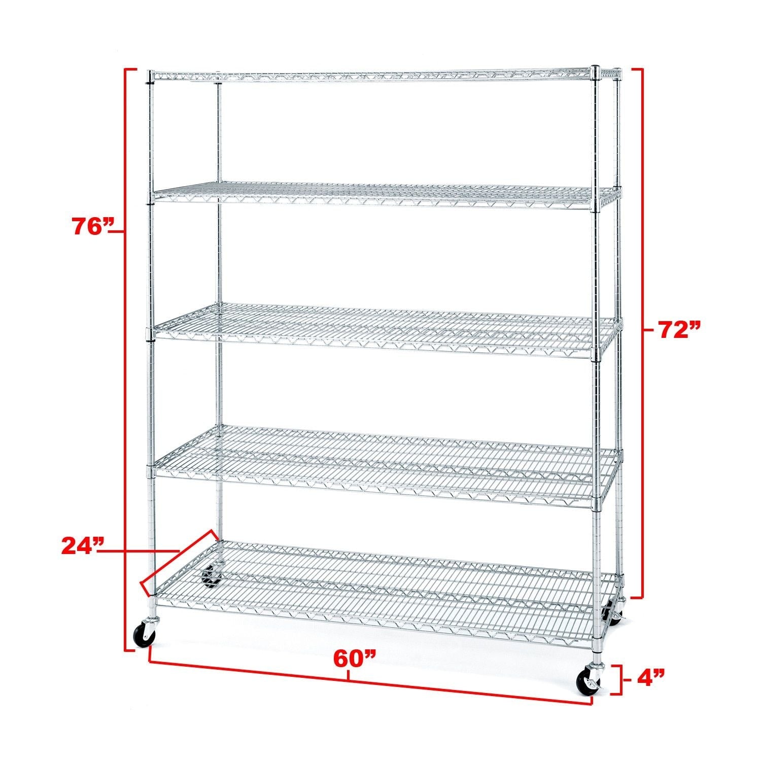 Classics 5-Tier Steel Shelving Rack, 60-in x 24-in x 72-in O1P8 - product image 3
