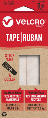 Durable Reusable Eco Tape, White, 5-lbs, 3-ft x 0.7-in P4V1 - product image 1