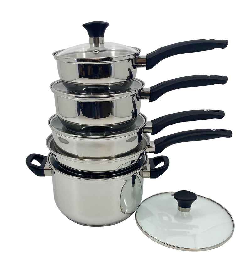 Everyday Series Premium Stainless Steel Cookware Set, Dishwasher & Oven-Safe, 10-pc T0C6