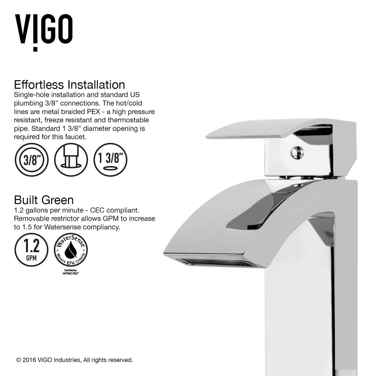 Duris Single Handle Single Hole Bathroom Sink Faucet, WaterSense Certified, Chrome Z4L5 - product image 5