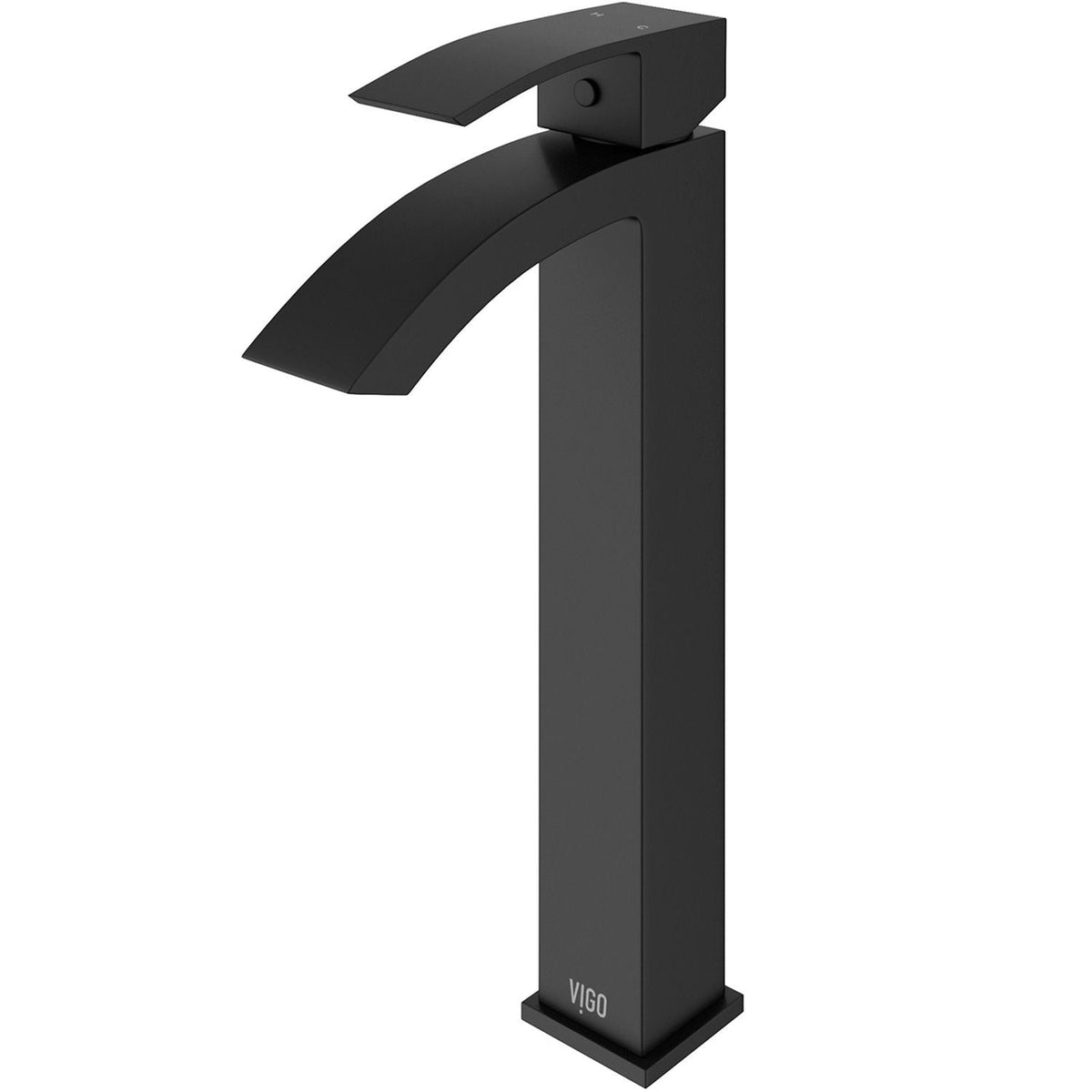 Duris Single Handle Vessel Sink Bathroom Faucet with Deck Plate, Matte Black R1C9 - product image 1