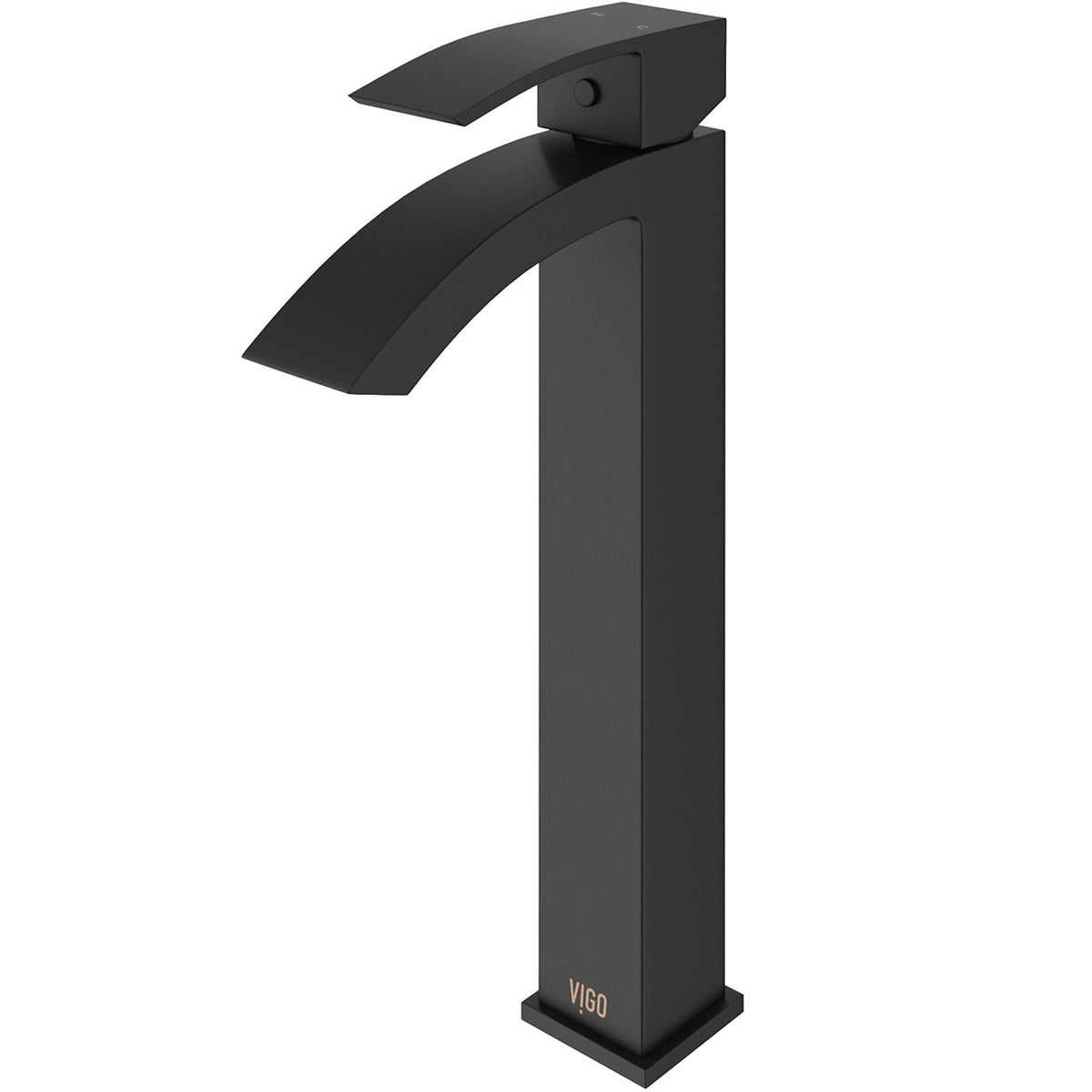 Duris Single Handle Vessel Sink Bathroom Faucet with Deck Plate, Matte Black R1C9 - product image 2