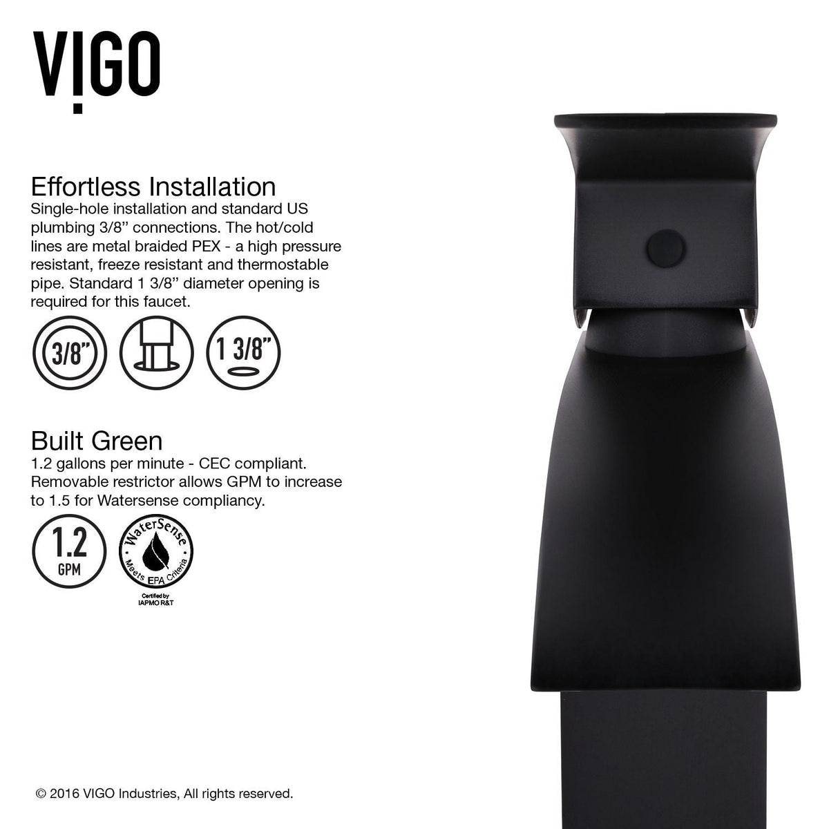 Duris Single Handle Vessel Sink Bathroom Faucet with Deck Plate, Matte Black R1C9 - product image 8