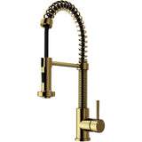Edison Single Handle Pull Down Sprayer Kitchen Faucet, Matte Gold W7U3 - product image 2