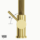 Edison Single Handle Pull Down Sprayer Kitchen Faucet, Matte Gold M6S1 - product image 6