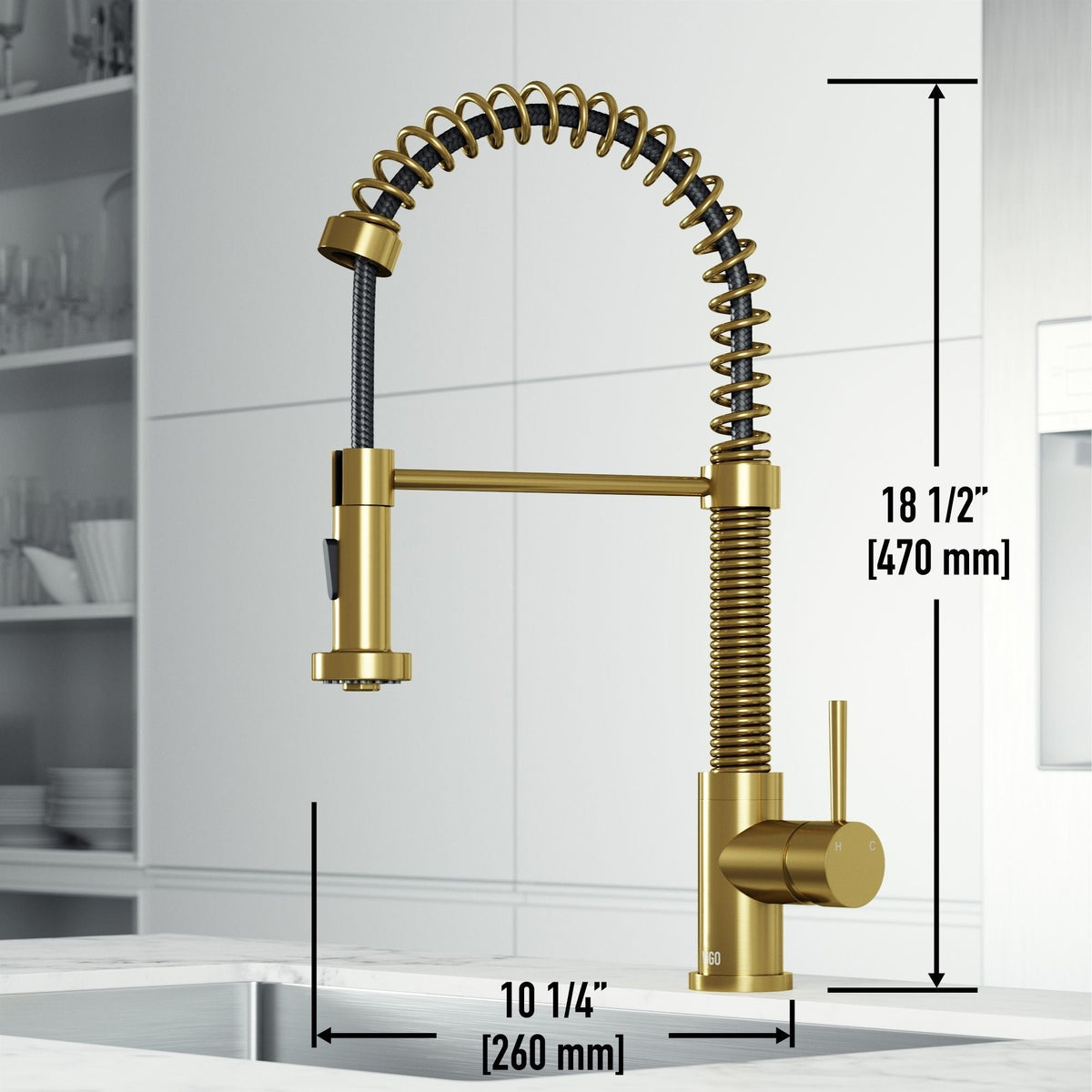 Edison Single Handle Pull Down Sprayer Kitchen Faucet, Matte Gold M6S1 - product image 8