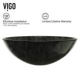 Glass Grey Onyx Bathroom Sink/Basin Set with Linus Faucet and Round Vessel G0D2 - product image 6