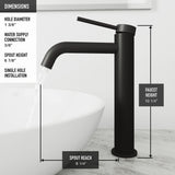 Glass Grey Onyx Bathroom Sink/Basin Set with Matte Black Lexington Faucet and Rectangular Vessel H0Z2 - product image 4
