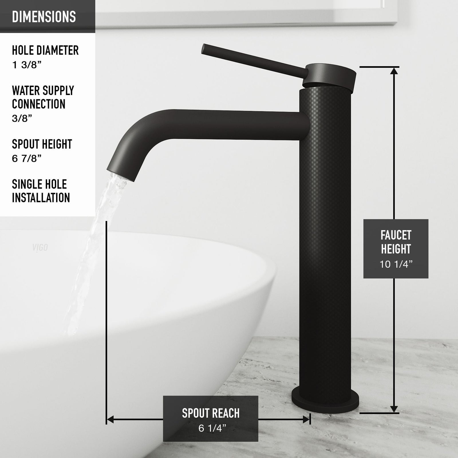 Glass Grey Onyx Bathroom Sink/Basin Set with Matte Black Lexington Faucet and Rectangular Vessel H0Z2 - product image 4