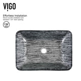 Glass Rectangular Vessel Bathroom Sink/Basin with Rounded Edges & Deep Bowl, Titanium D0D1 - product image 2
