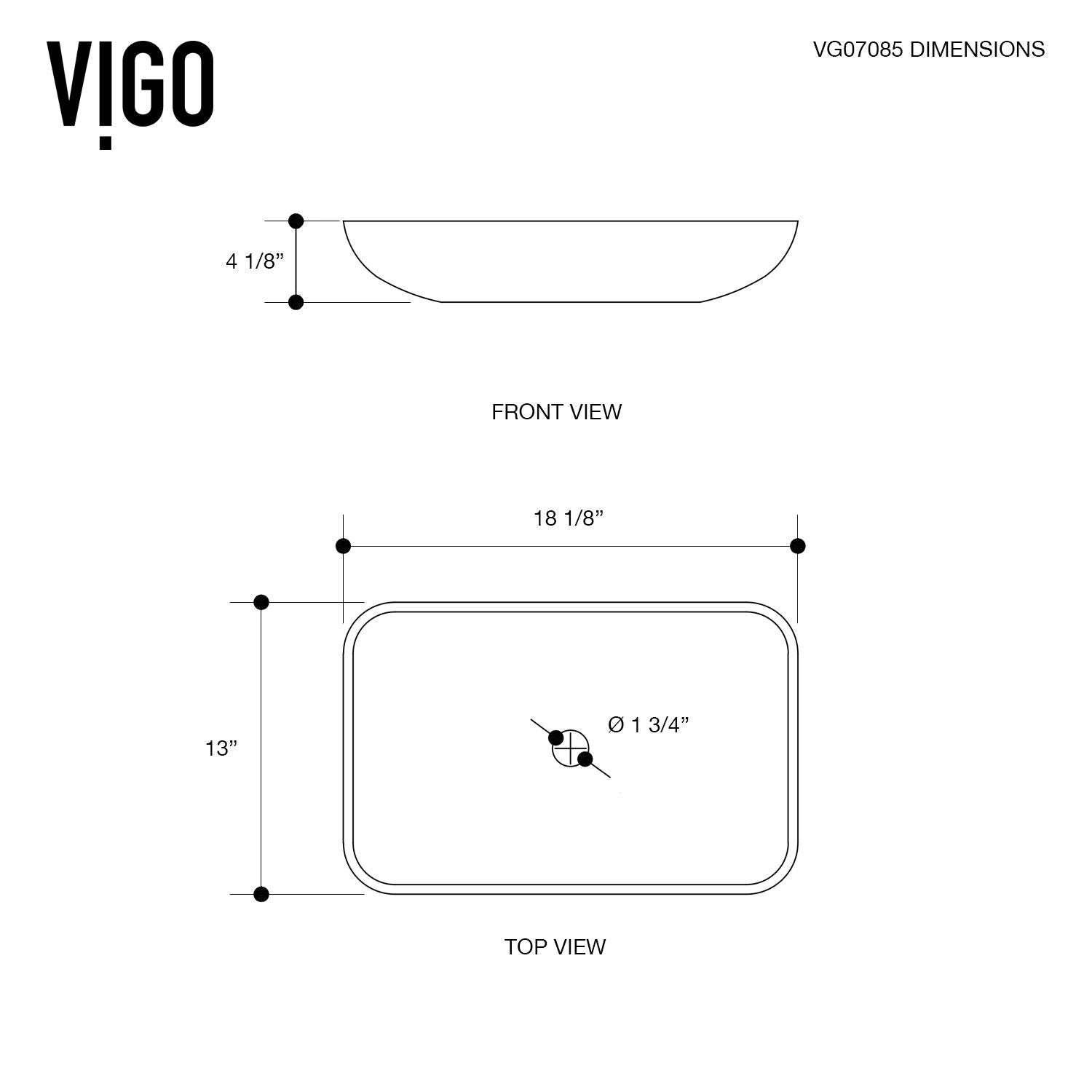 Glass Rectangular Vessel Bathroom Sink/Basin with Rounded Edges & Deep Bowl, Titanium D0D1 - product image 5