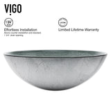 Glass Simply Silver Bathroom Sink/Basin Set with Chrome Duris Faucet and Round Vessel Y1L1 - product image 7