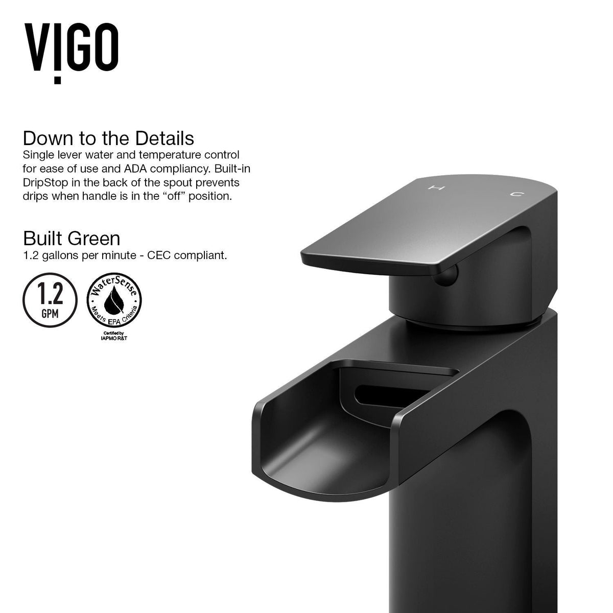 Jasmine MatteStone White Bathroom Sink/Basin Set with Amada Faucet and Rectangular Composite Vessel Y5C4 - product image 4