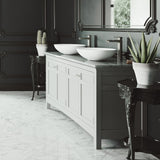 Lotus MatteStone Round White Composite Bathroom Sink/Basin Set with Amada Faucet and Pop-Up Drain G1C2 - product image 8