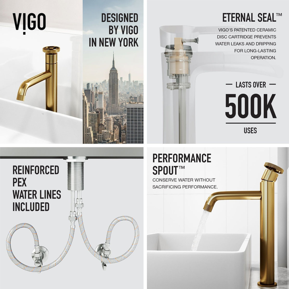 Magnolia MatteStone White Bathroom Sink/Basin Set with Cass Faucet and Rectangular Composite Vessel Y7L2 - product image 7