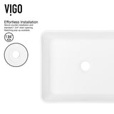 Marigold MatteStone Matte White Bathroom Sink/Basin Set with Apollo Faucet and Rectangular Composite Vessel P4U1 - product image 8
