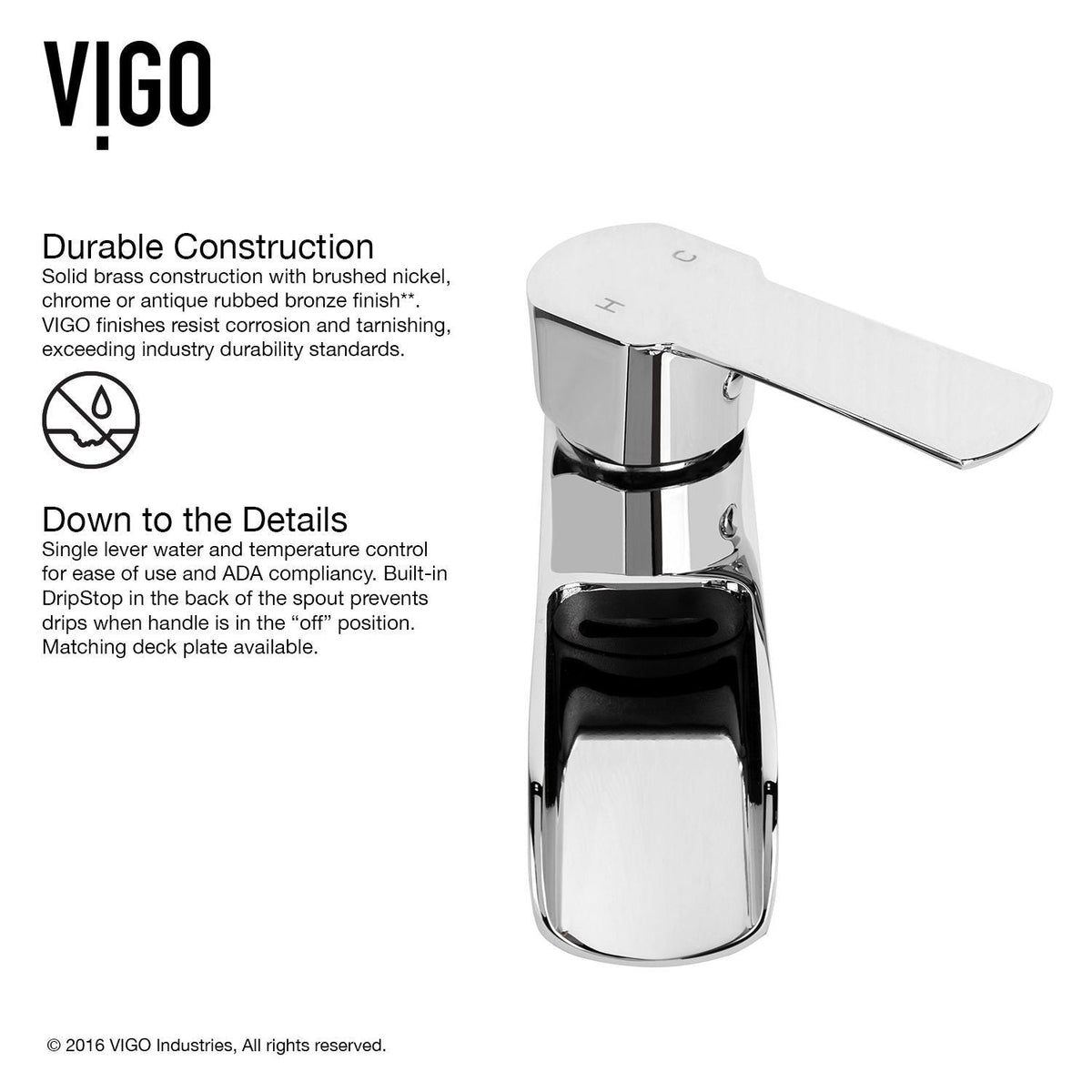 Marigold MatteStone Matte White Bathroom Sink/Basin Set with Niko Faucet and Rectangular Composite Vessel E7G4 - product image 4