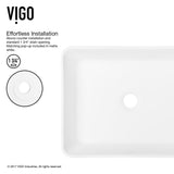 Marigold MatteStone Matte White Bathroom Sink/Basin Set with Niko Faucet and Rectangular Composite Vessel E7G4 - product image 5