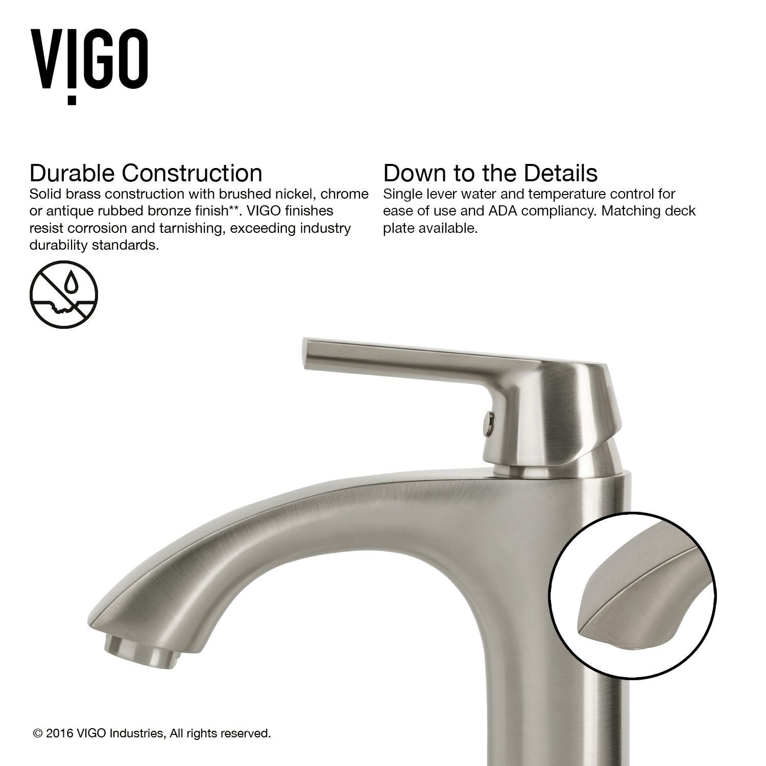 Marigold MatteStone White Bathroom Sink/Basin Set with Linus Faucet and Rectangular Composite Vessel U2P4 - product image 4
