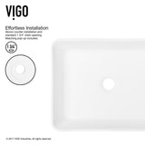 Marigold MatteStone White Bathroom Sink/Basin Set with Linus Faucet and Rectangular Composite Vessel U2P4 - product image 5