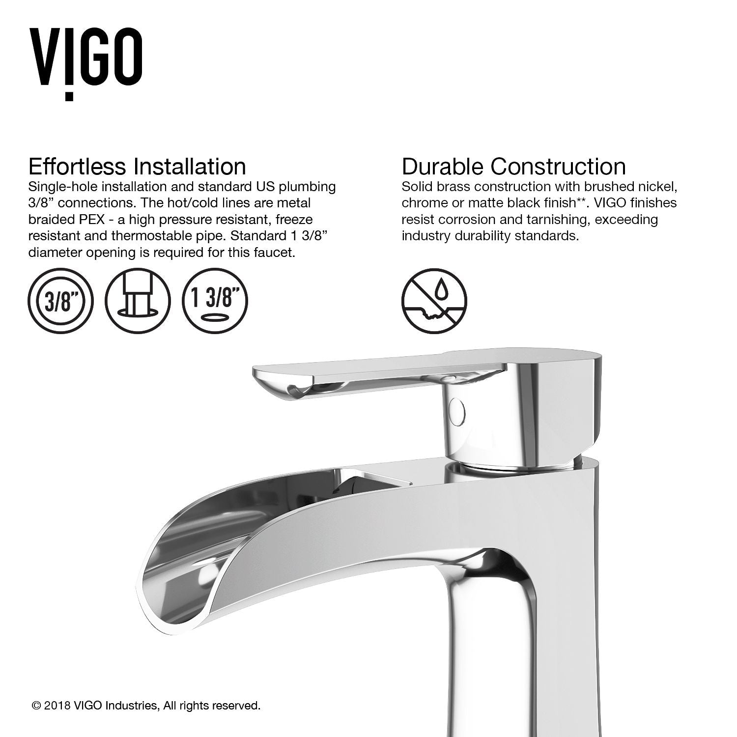 Paloma Single Handle Single Hole Bathroom Sink Faucet, WaterSense Certified, Chrome R1Z8 - product image 6