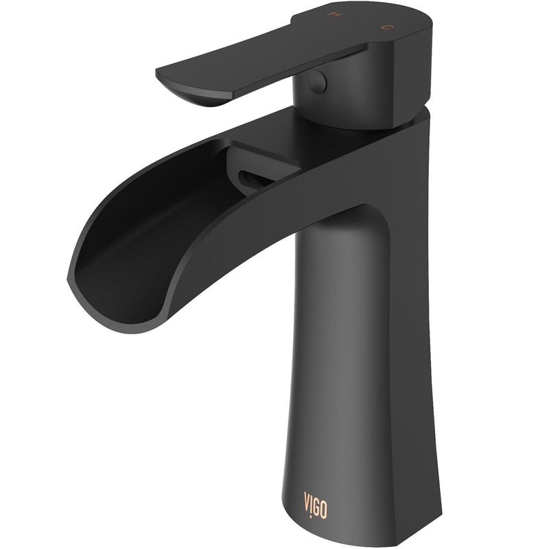 Paloma Single Handle Single Hole Bathroom Sink Faucet, WaterSense Certified, Matte Black W5O3