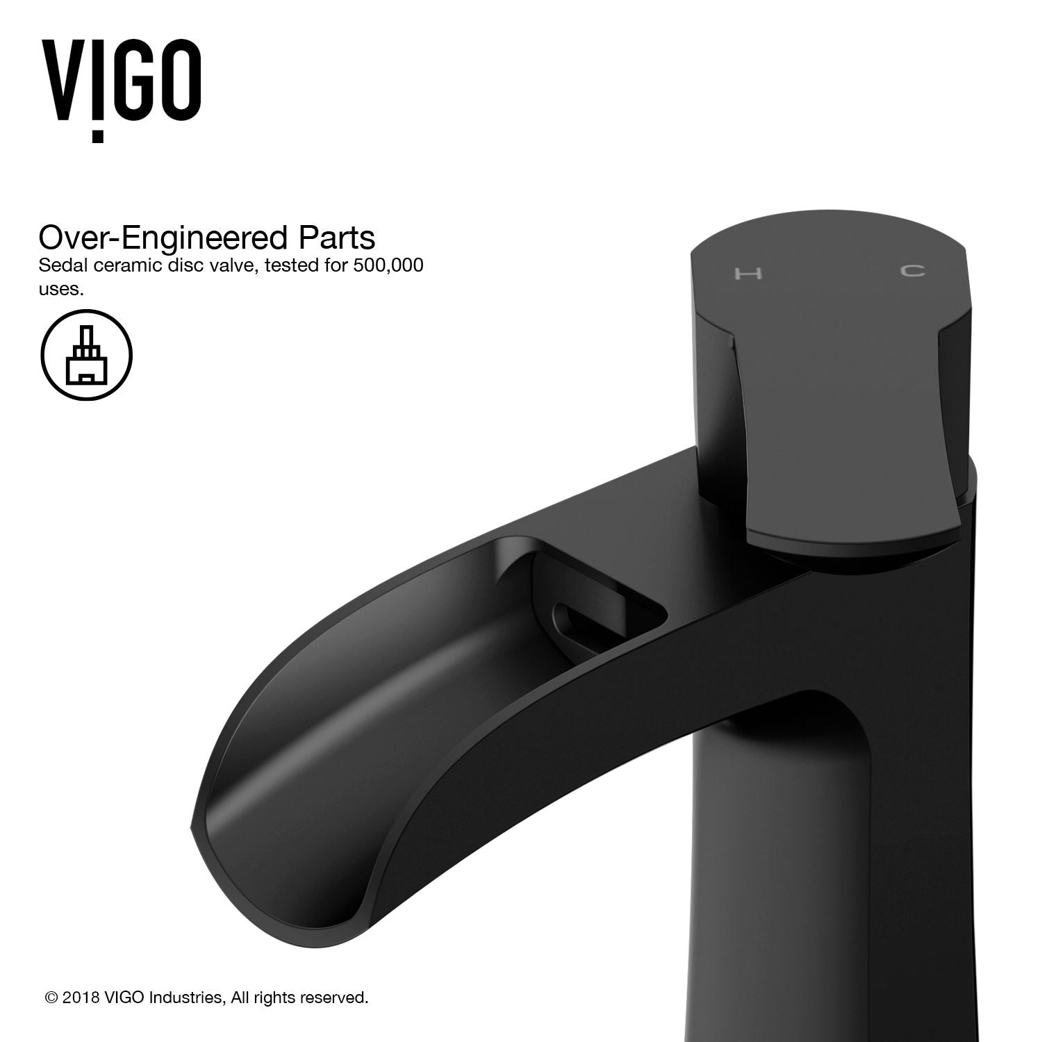 Paloma Single Handle Single Hole Bathroom Sink Faucet, WaterSense Certified, Matte Black W5O3 - product image 6