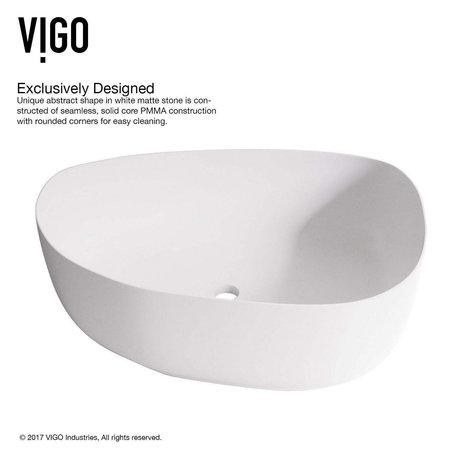 Peony Matte Stone Novelty Composite Vessel Bathroom Sink/Basin with Deep Bowl, White T3T1 - product image 2