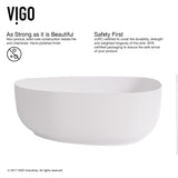 Peony Matte Stone Novelty Composite Vessel Bathroom Sink/Basin with Deep Bowl, White T3T1 - product image 3