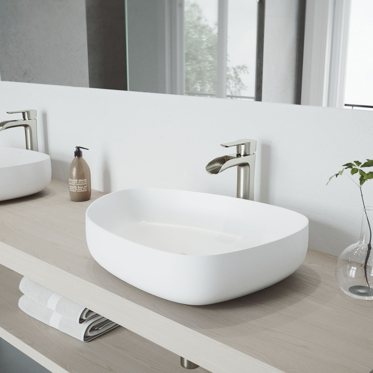 Peony Matte Stone Novelty Composite Vessel Bathroom Sink/Basin with Deep Bowl, White T3T1 - product image 7