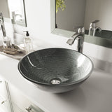 Simply Glass Round Vessel Bathroom Sink/Basin with Deep Bowl, Gray E4D2 - product image 7