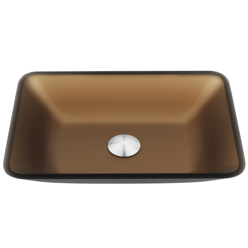 Sottile Glass Bathroom Sink/Basin and Faucet Set with Rectangular Vessel, Various Colours V2O7
