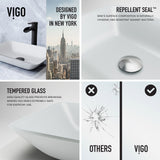 Sottile MatteShell White Bathroom Sink/Basin Set with Niko Faucet and Glass Rectangular Vessel D9V8 - product image 3