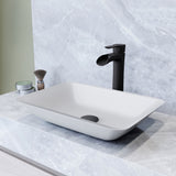 Sottile MatteShell White Bathroom Sink/Basin Set with Niko Faucet and Glass Rectangular Vessel D9V8 - product image 6