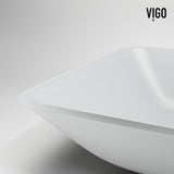 Sottile MatteShell White Bathroom Sink/Basin Set with Niko Faucet and Glass Rectangular Vessel E0Q4 - product image 8