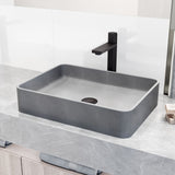 Tarragona Gothic ConcretoStone 19x14-in Deep Grey Bathroom Sink/Basin with Rectangular Vessel M8K2 - product image 5