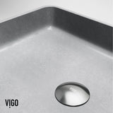 Tarragona Gothic ConcretoStone 19x14-in Deep Grey Bathroom Sink/Basin with Rectangular Vessel M8K2 - product image 8
