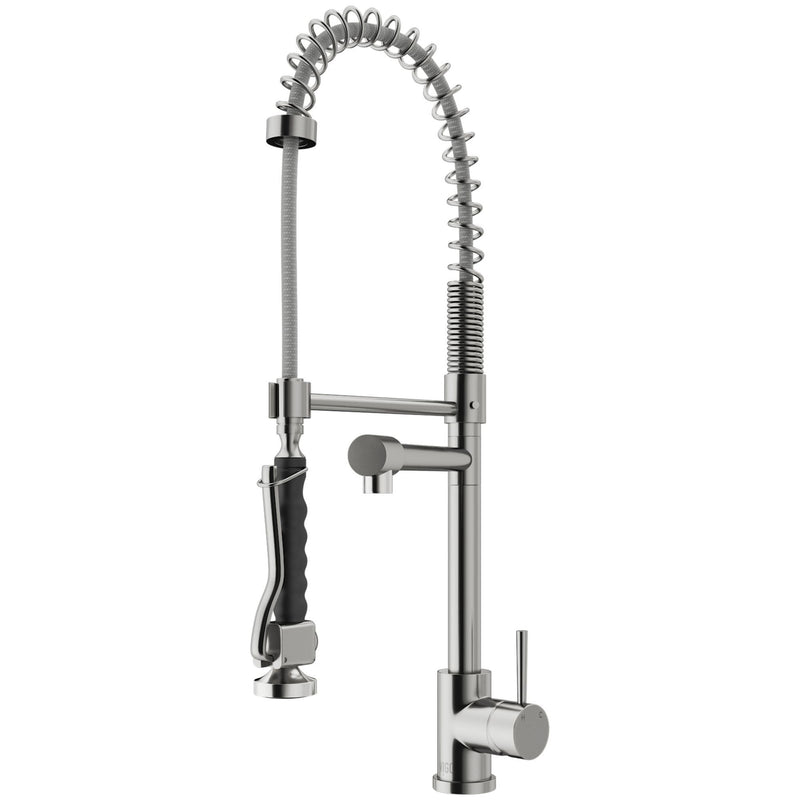 Zurich Single Handle Pull Down Spray Kitchen Faucet, Stainless Steel X6H6